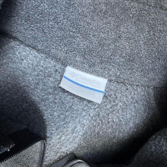 Columbia Fleece Jacket Mens M Gray Full Zip Outdoor Hiking Layer Warm - Picture 3 of 5